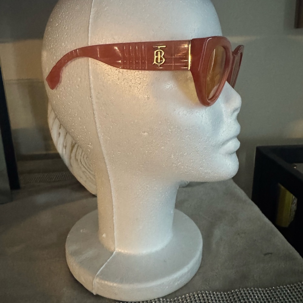 Burberry Red Sunglasses with Gold Accents